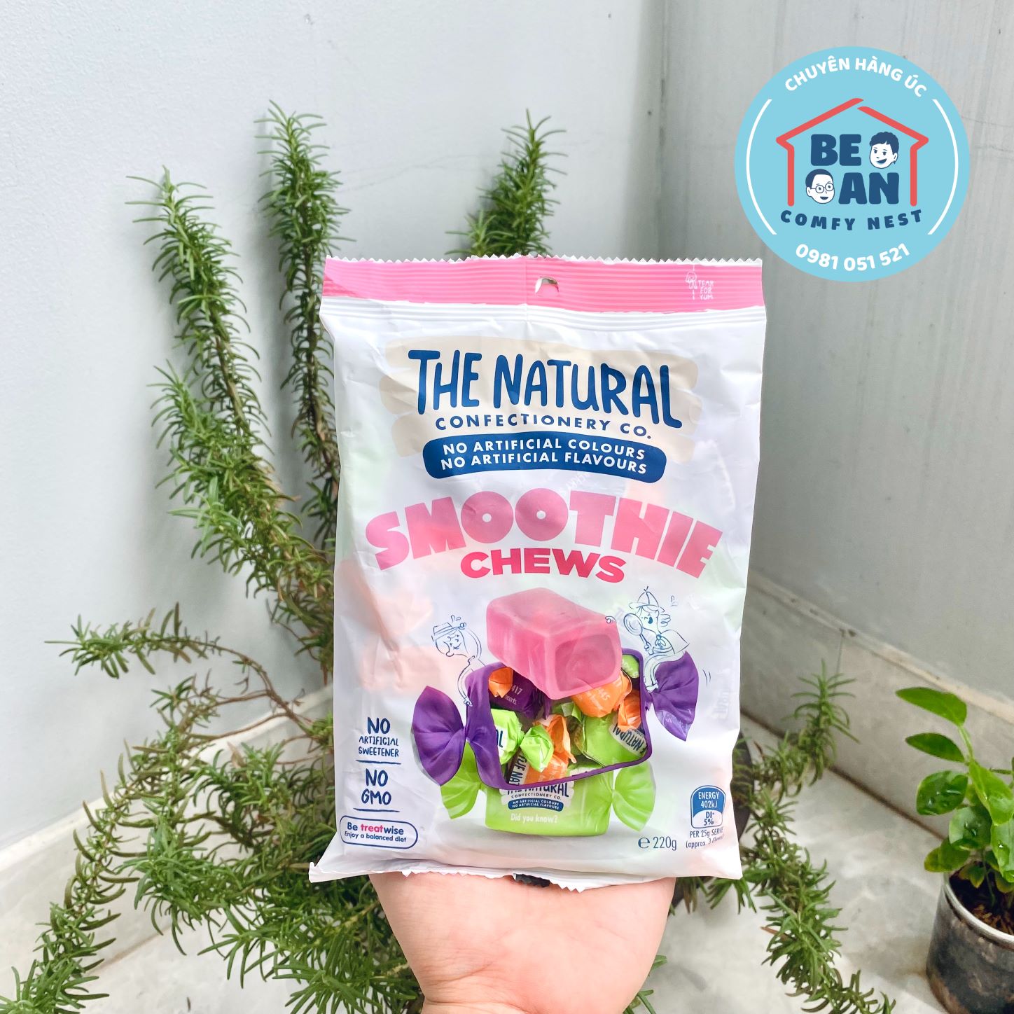 Kẹo mềm sinh tố trái cây The Natural Confectionery Co. Smoothie Chews 220g - Hàng Úc