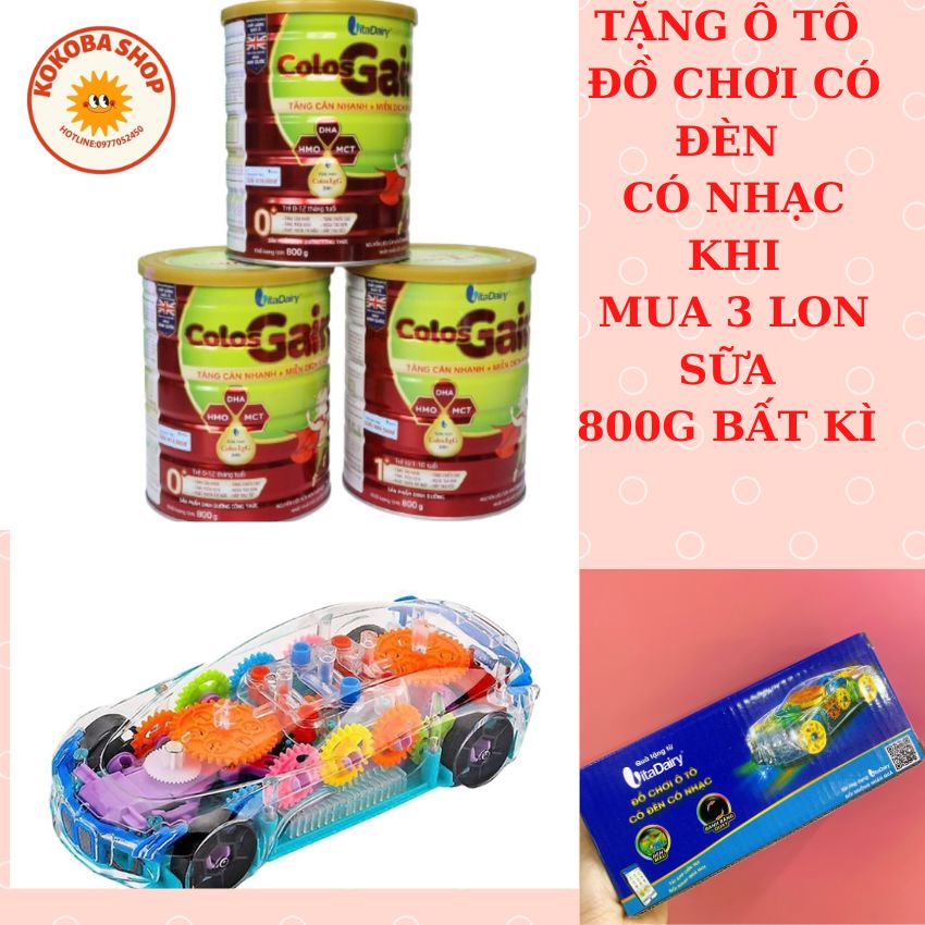Sữa colos gain 0-12 tháng tuổi tặng kèm oto đồ chơi