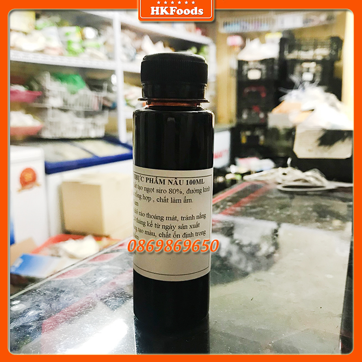 Màu nước dùng cho thực phẩm chai 100g - mầu nâu