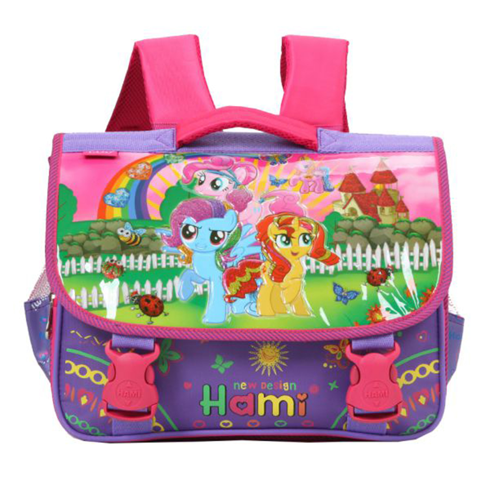 Cặp học sinh cấp 1 Hami 194 pony, cặp cho bé gái chống thấm nước, cặp có ngăn đựng rộng rãi, hàng Việt Nam chất lượng cao