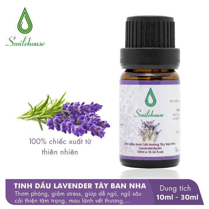 Tinh Dầu Thiên Nhiên Oải Hương Tây Ban Nha Smilehouse, giảm căng thẳng, thơm phòng, xua đuổi con trùng độc hại, tốt cho sức khỏe