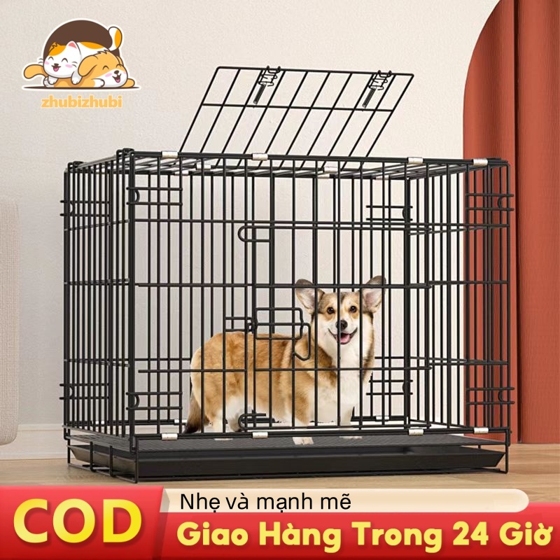 Chuồng Gấp Gọn Cho Thú Cưng Chuồng Chó Chuồng Mèo Chuồng Thỏ Dễ Lắp Ráp Chắc Chắn Và Dày Dặn Có Kèm Khay Đựng.