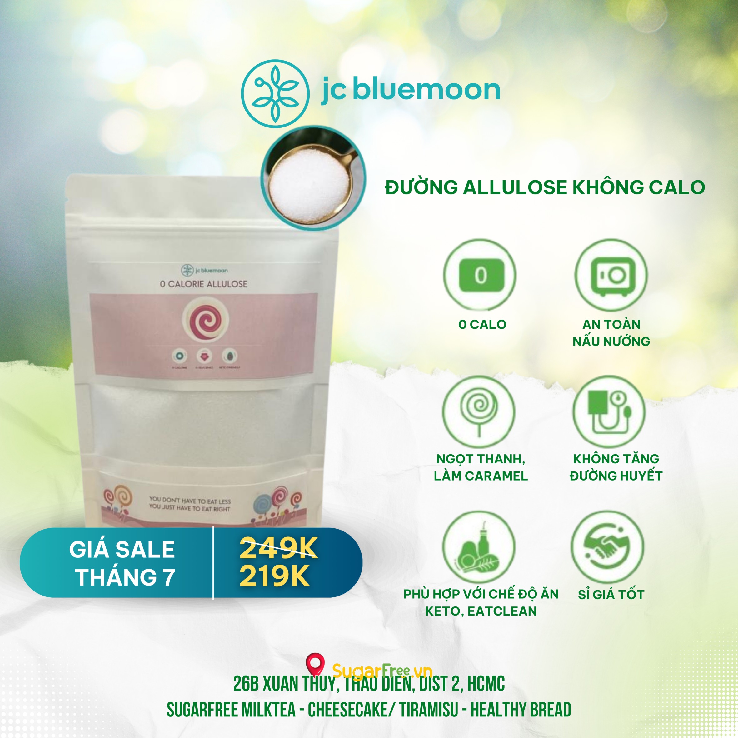 - đường 0 calo allulose jc bluemoon