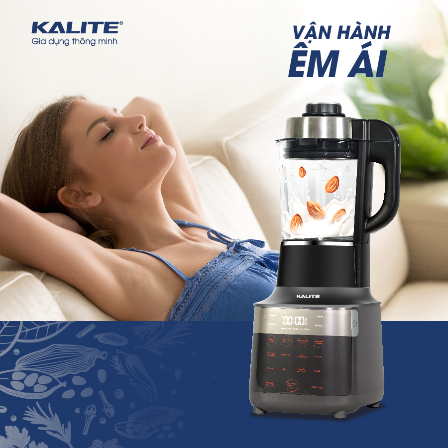 Máy làm sữa hạt Kalite KL PRO 900, dung tích 1.75L, 14 chức năng nấu đa dạng, xay thực phẩm nhuyễn mịn hơn, thiết kế nắp chống trào cảm biến thông minh, sấy khô khử khuẩn độc quyền tại Việt Nam