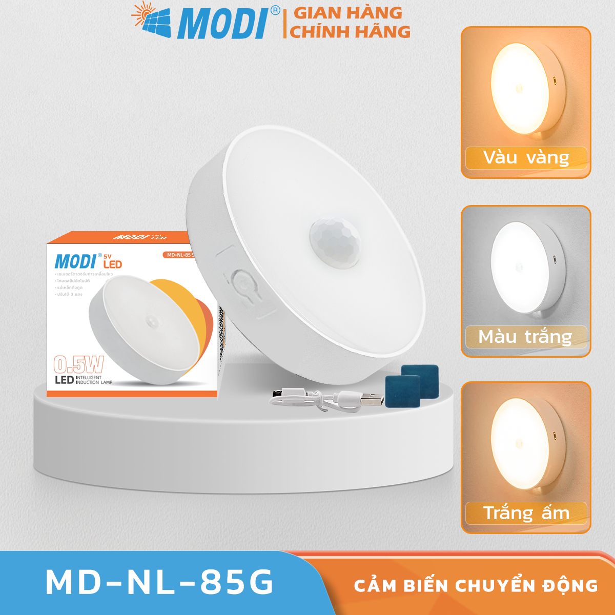 Đèn led tròn cảm biến chuyển động modi solar, đèn cảm biến không dây, dán tường sạc usb, đèn ngủ cảm ứng