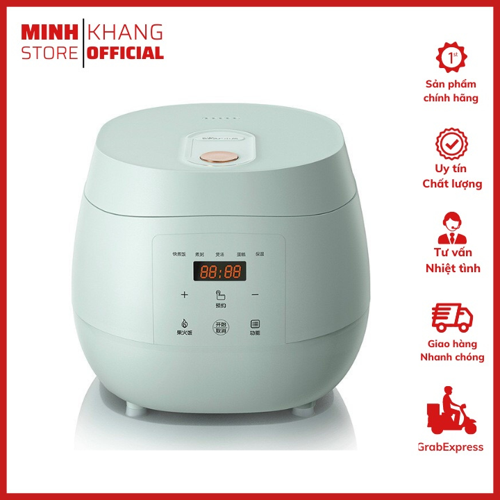 Nồi cơm điện đa năng bear 4l xanh mint mẫu mới, nấu cơm ngon, hầm cháo, ninh xương, thơm dẻo, dung tích lớn - bảo hành 12 tháng