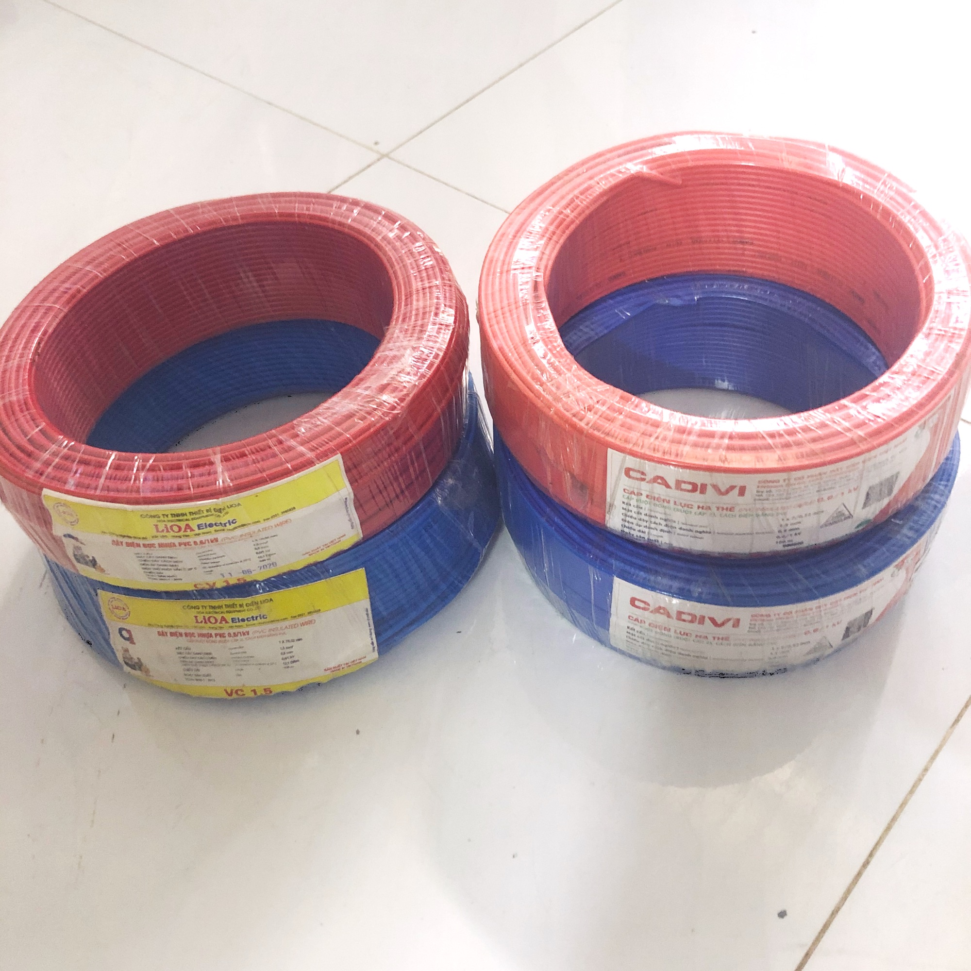 Dây điện đơn cadivi và lioa 1.5