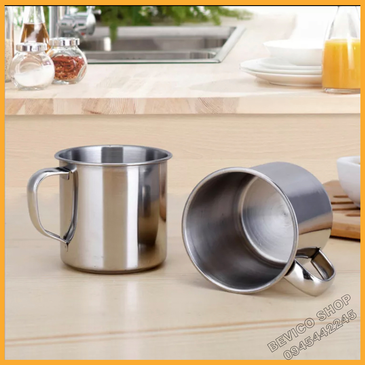 Ca uống nước inox có quai 7cm | combo 2 ca - 4 ca - 6 ca - 12 ca
