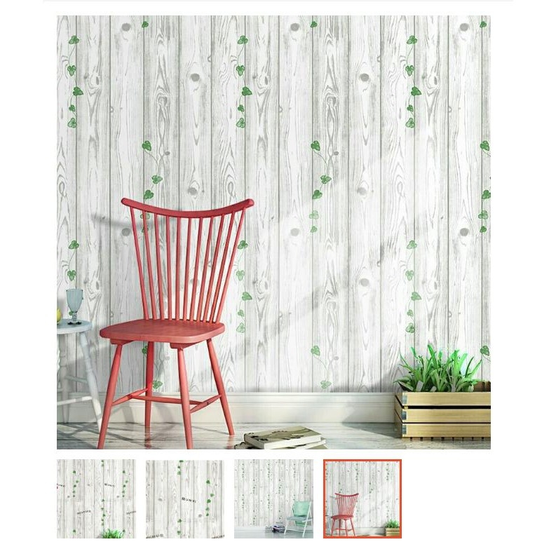 Giấy dán tường cuộn giả gỗ xám khổ 45cm x 10m có keo sẵn
