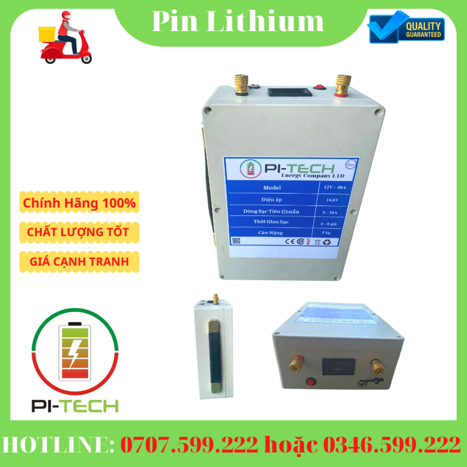 Pin Lithium 12VDC-45Ah ( 12 Cell 33140 ) 16