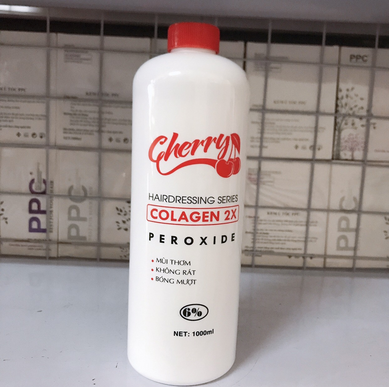 [ Chính Hãng] Oxy Trợ Nhuộm Tóc Collagen Cherry Mùi Thơm, Không Rát, Bóng Mượt Chai 1000ml, Đủ Loại 3,6,9,12%