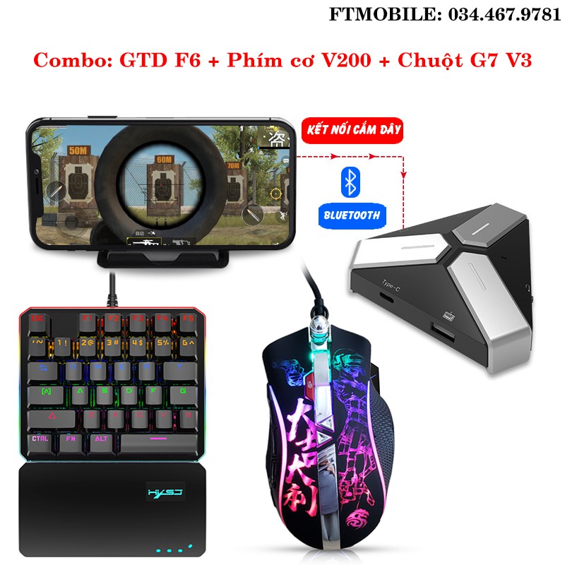 GTD F6 - Bộ chuyển đổi hỗ trợ mọi game mobile(Tốc chiến, PUBG, COD, ROS...)