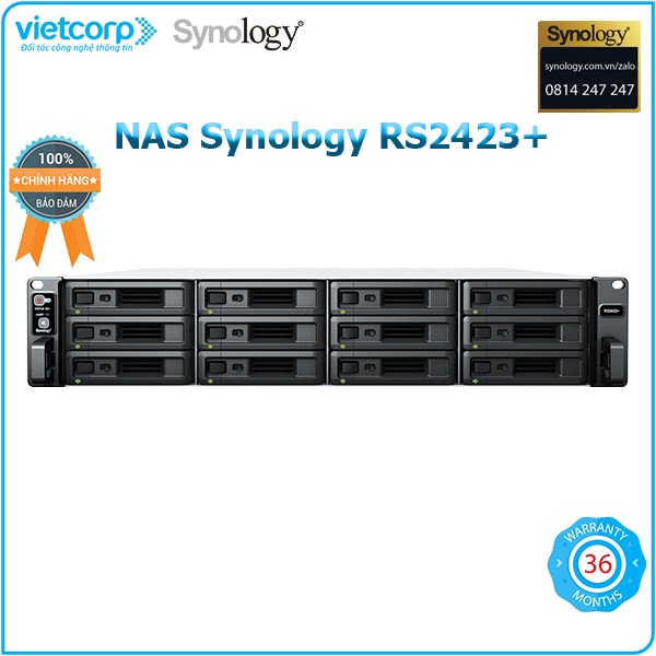 Thiết bị lưu trữ mạng NAS Synology RS2423+ - Hàng Chính Hãng