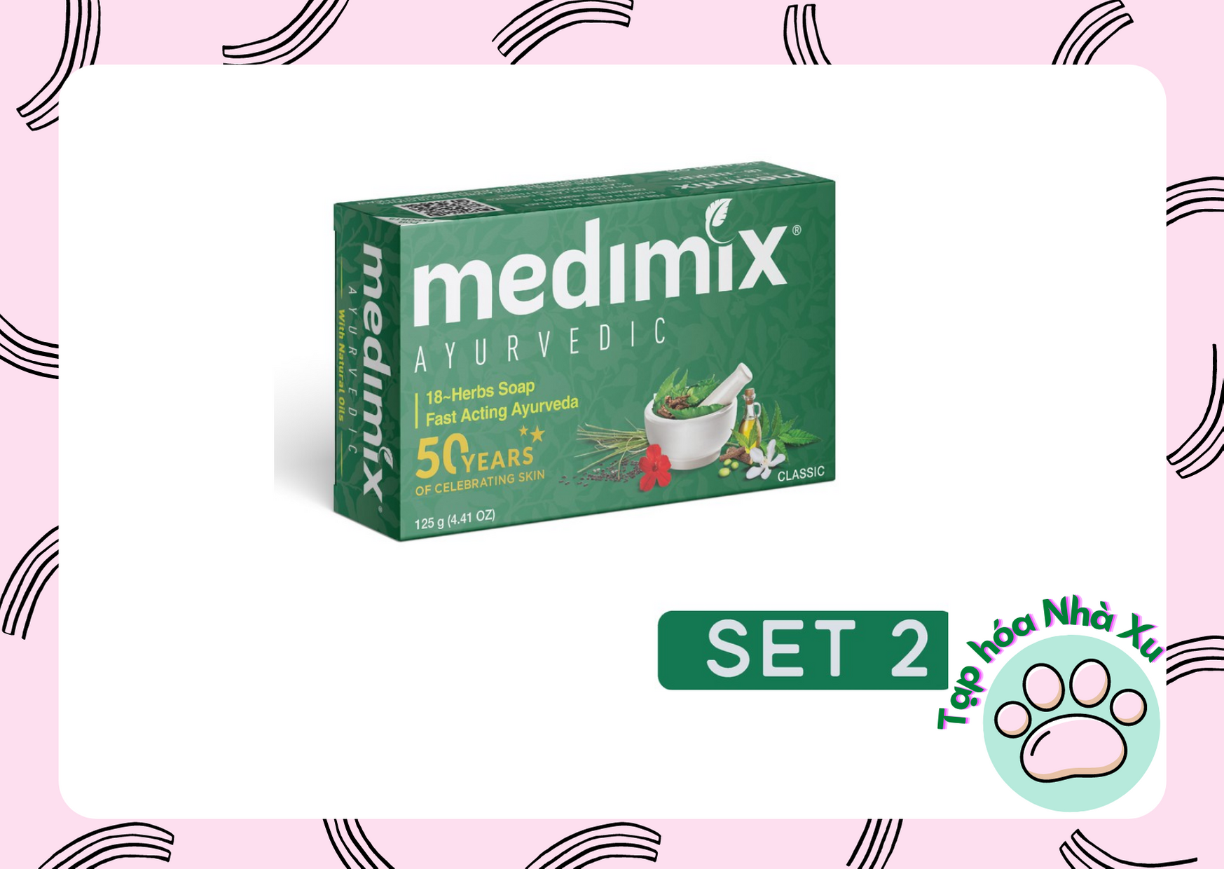 Set 2 xà phòng Medimix 125gr 18 thảo dược