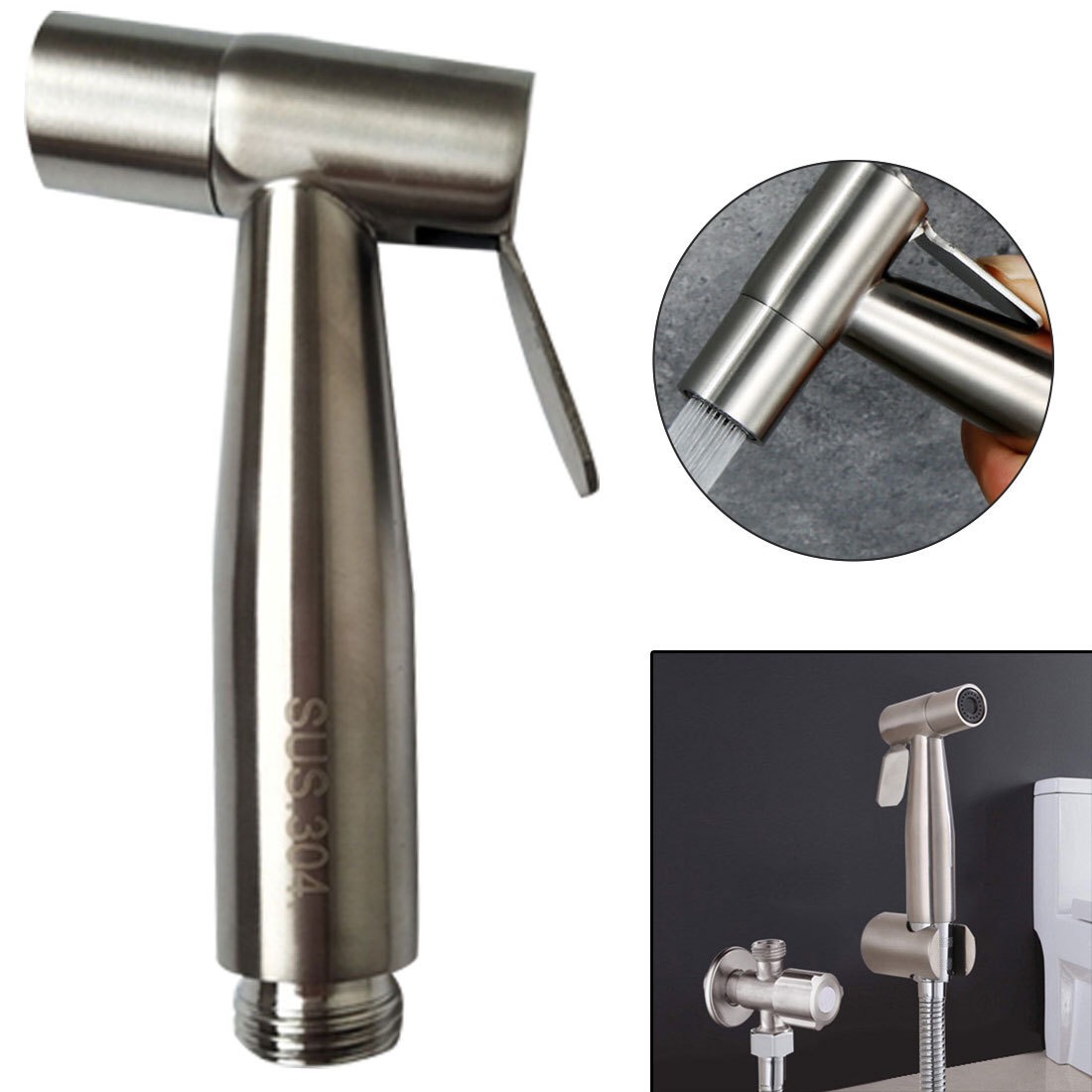 Vòi xịt vệ sinh tăng áp cao cấp inox 304 kagawa