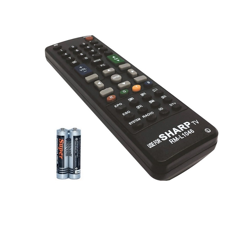 Remote điều khiển tivi sharp tv lcd led rm-l1046 kèm pin