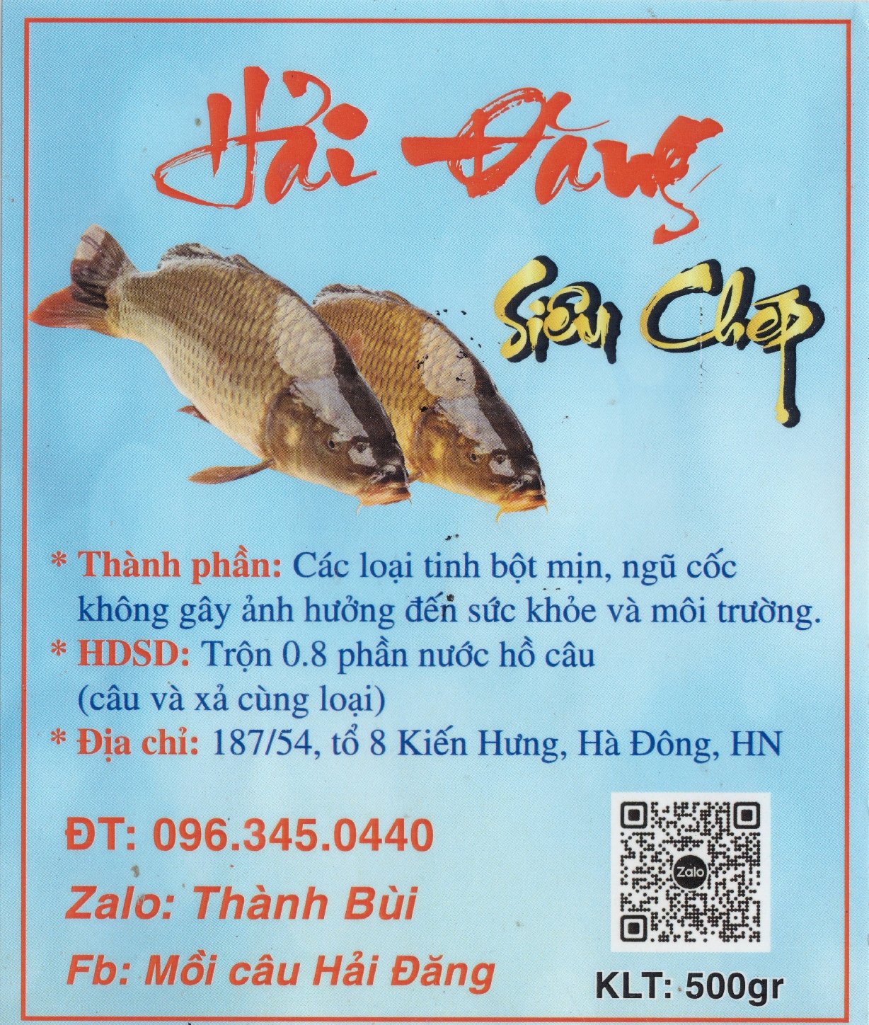 Mồi câu cá Tổng Hợp Hải Đăng 500g/gói - Chuyên Chép, Trôi, Trắm, Rô Phi
