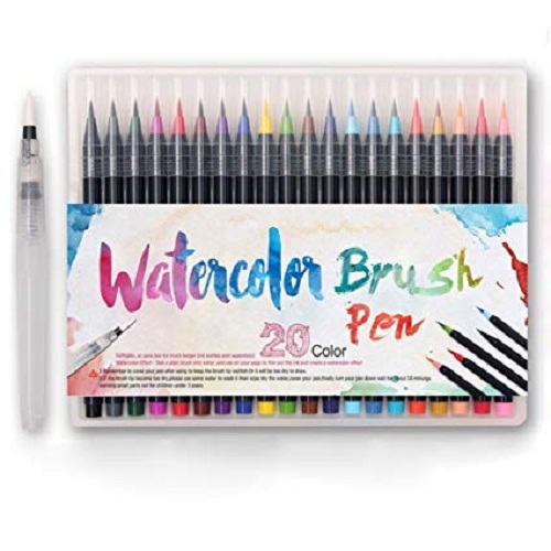 Bộ 20 bút lông màu nước Water Color Brush Pen (Tặng 1 cọ Water Brush  Blend màu )