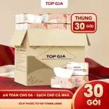 Giấy ăn sắc hạ Top Gia, thùng 30 gói giấy rút cao cấp an toàn cho mọi làn da