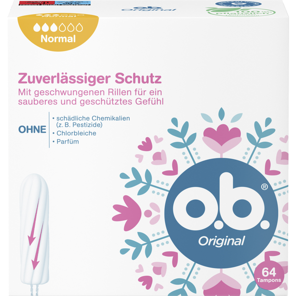 Tampon OB - Băng vệ sinh Tampon ob Normal Original 64st - Băng vệ sinh dạng nút - Nội địa Đức
