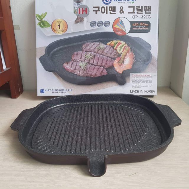 Vỉ nướng phủ đá red stone kfp -32ig, dùng cho bếp từ
