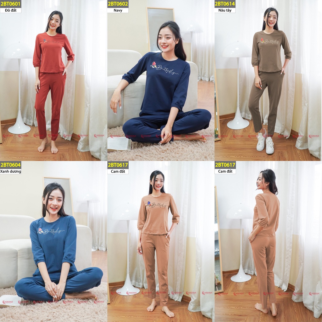 Mã 2BT06 - Bộ cotton tay lỡ dúm phồng Cardina