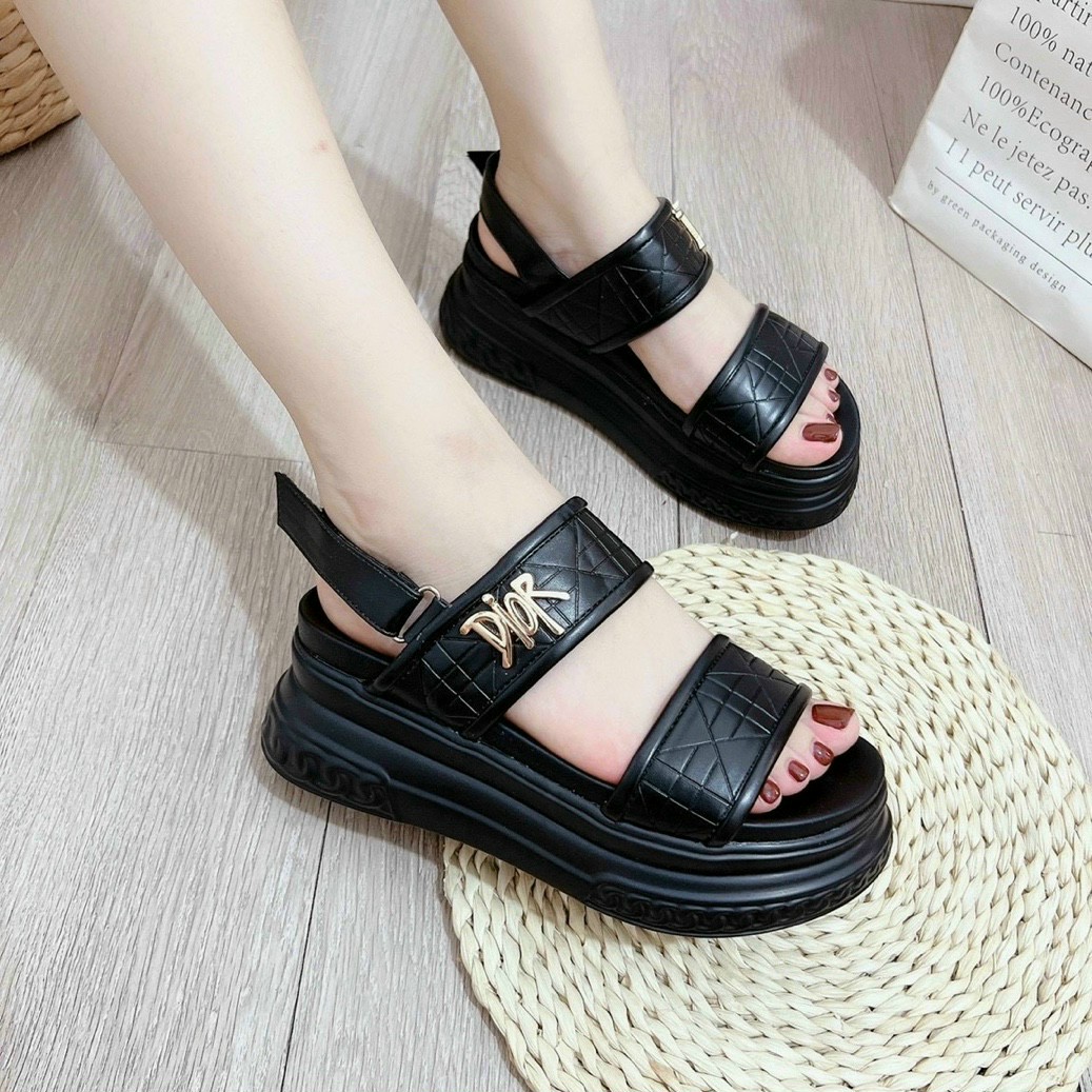 HOÀN TIỀN 15% - ( SIÊU CẤP ) Sandal nữ quai ngang DIRO cao cấp Xăng đan nữ quai da 2 cầu ngang đế cao 7p sang chảnh