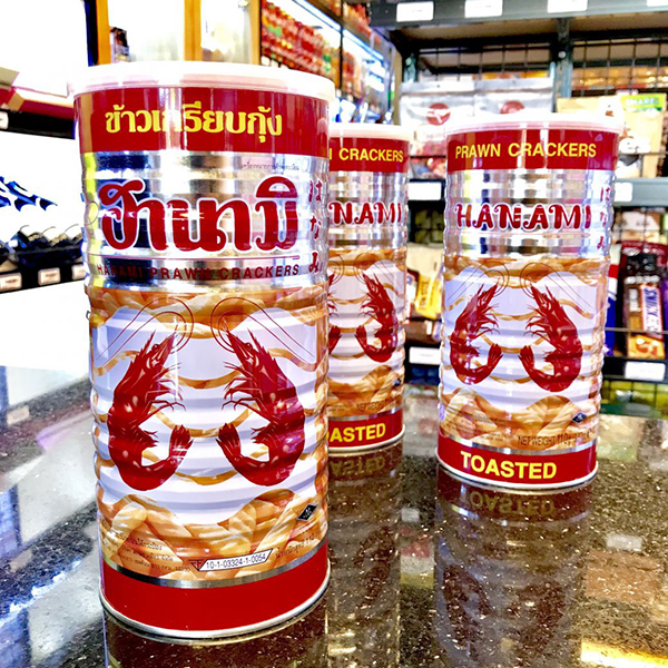 Snack tôm hanami thái lan lon 110gr- ăn vặt siêu ngon