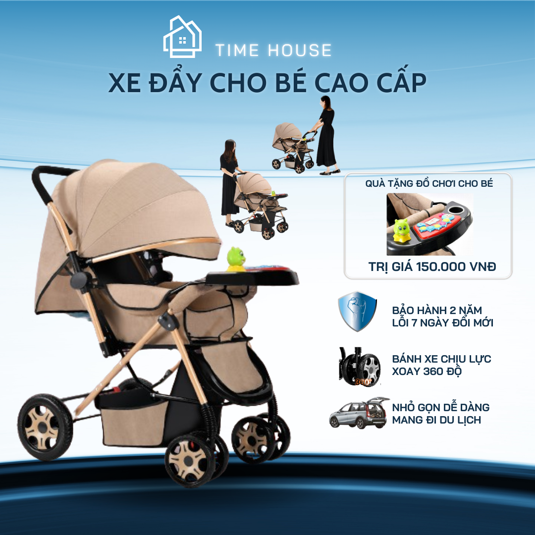 Xe đẩy cho em bé hai chiều hai tư thế nằm ngồi siêu nhẹ phiên bản cao cấp có thể gấp xách tay màu sắc của xe rất đa dạng Bảo hành 2 năm lỗi đổi mới trong 7 ngày