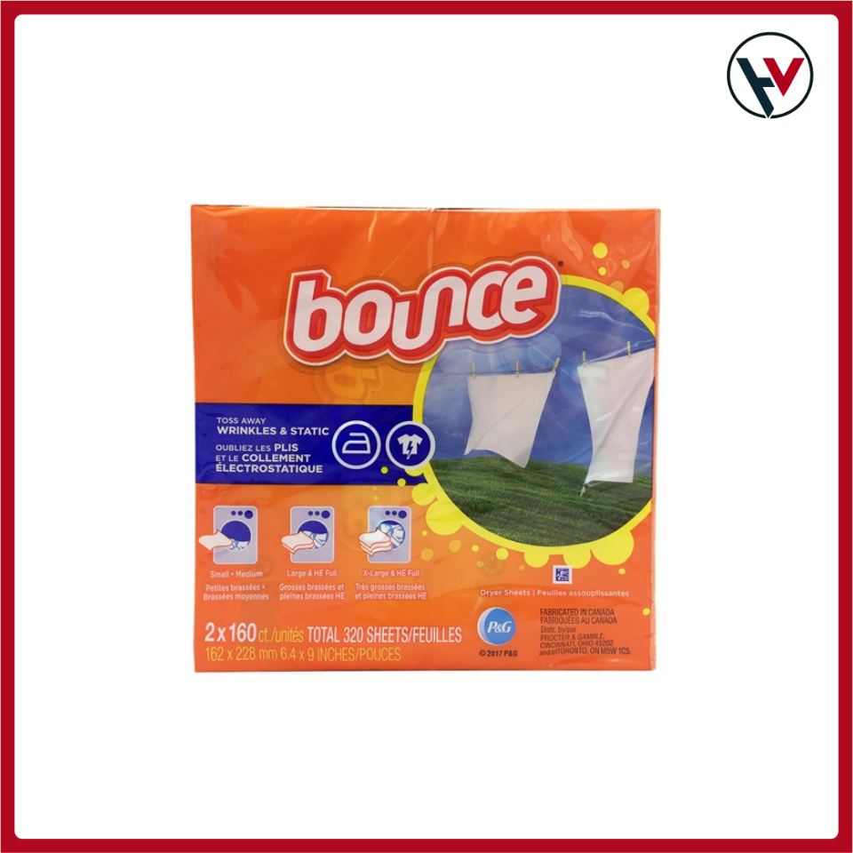 Lốc 2 Hộp Giấy Thơm Quần Áo Bounce Mỹ Hộp 160 Tờ - Mỹ