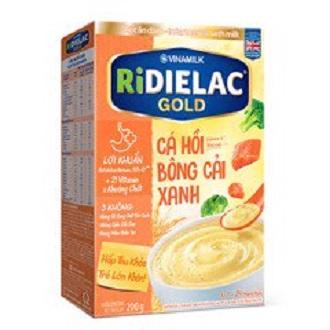 BỘT ĂN DẶM RIDIELAC GOLD CÁ HỒI BÔNG CẢI XANH - HG200G