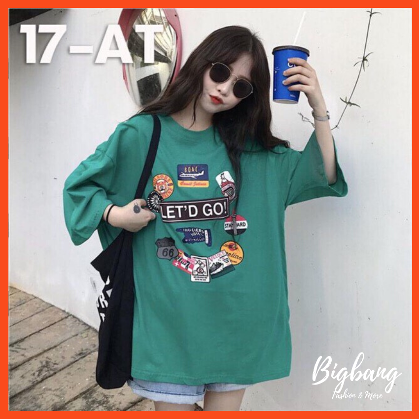 Sale hot! Áo thun form rộng tay lỡ (40-70kg) chữ Let'd go cực xinh, áo phông dáng rộng siêu hot hit giá rẻ