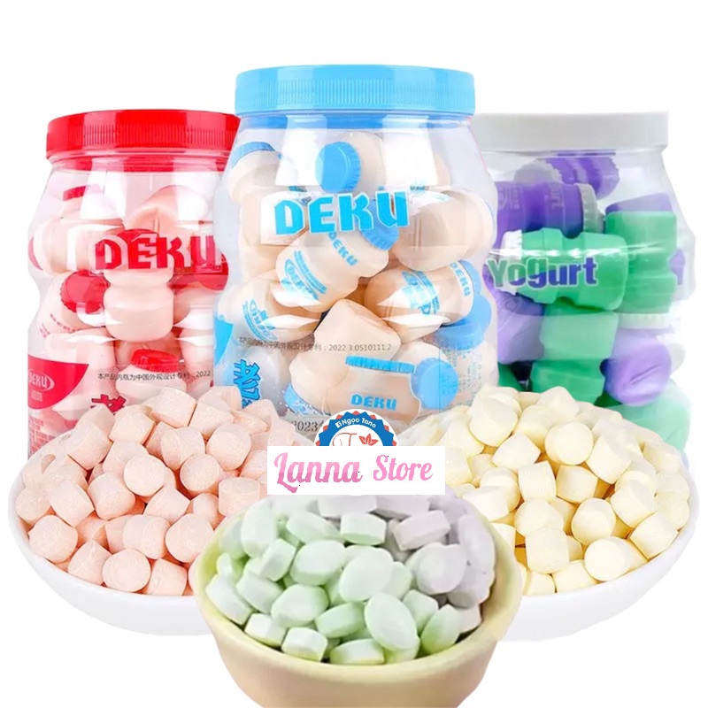 [Hộp 30 hũ] Kẹo Viên Nén Sữa Chua Deku Thơm Ngon Hongkong - 240g