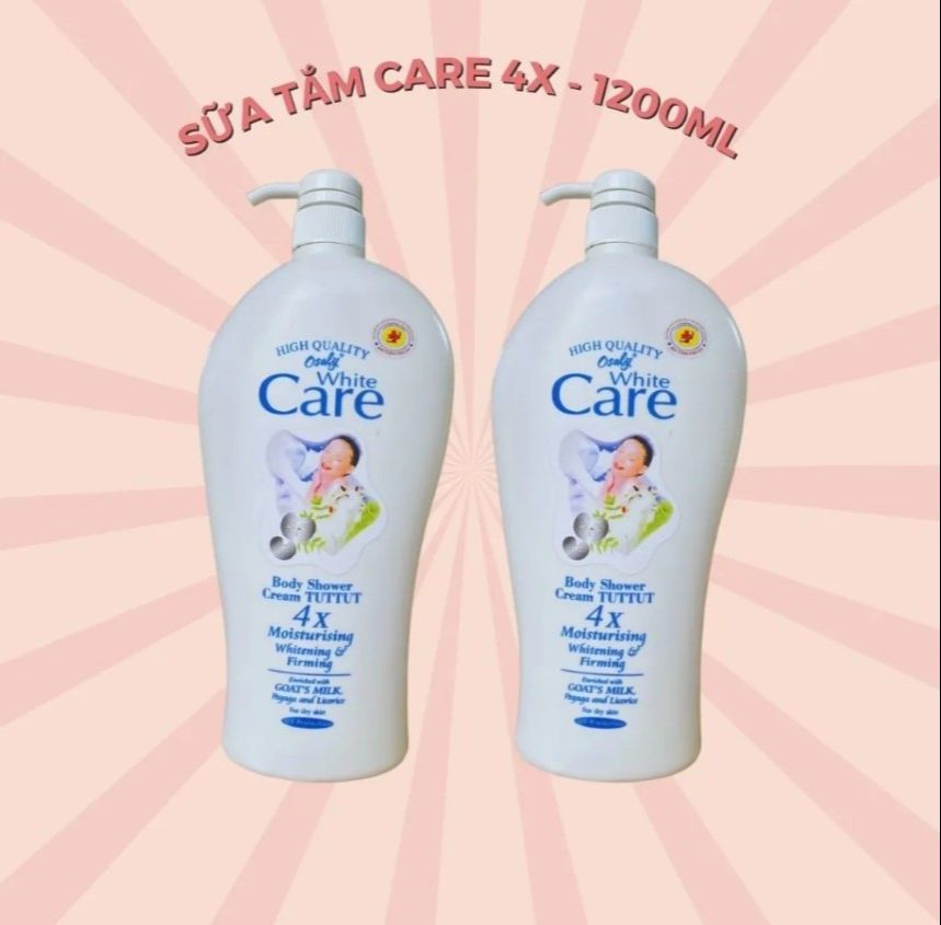 Combo 2 chai thơm dịu quyến rũ] 1 chai x 1200ml sữa tắm dê white care trắng mịn cao cấp chai khổng lồ.deals ]