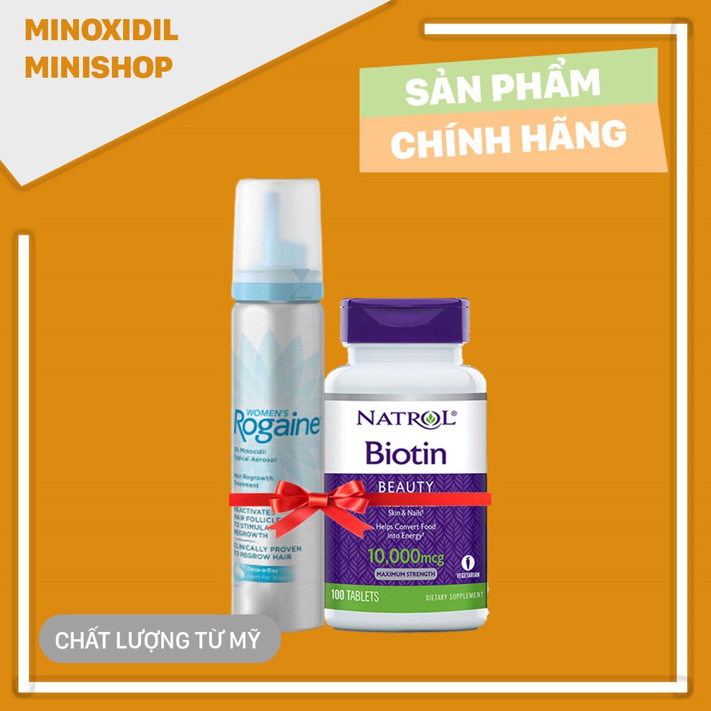 Minoxidil 5% Rogaine Women BỌT - Biotin mọc tóc, mọc lông vùng kín