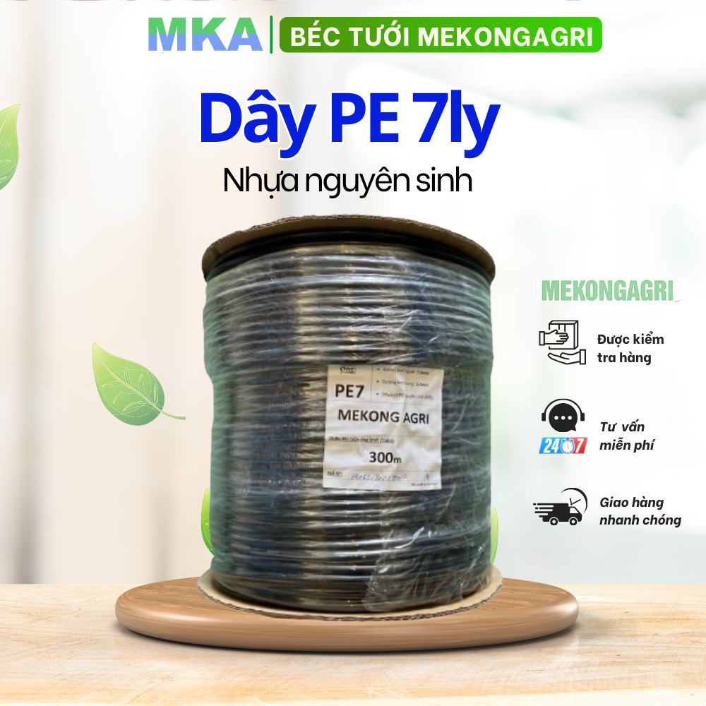 Dây tưới pe 7ly (5x7mm) MKA Mekongagri 50 mét