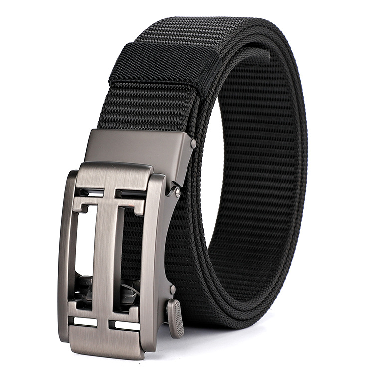 Dây thắt lưng vải bố canvas gài 2 thanh kim loại chữ D vải gân hình thật tại shop