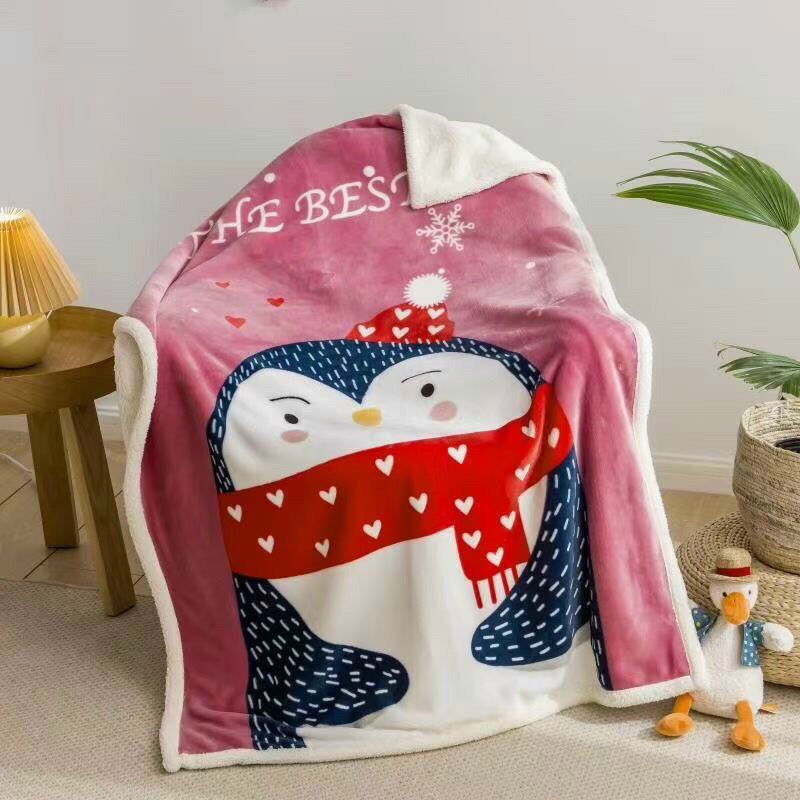 Chăn Lông Cừu Cho Bé Đắp Ở Nhà, Đến Trường, Nằm Ghế Sofa, Trên Ôto...