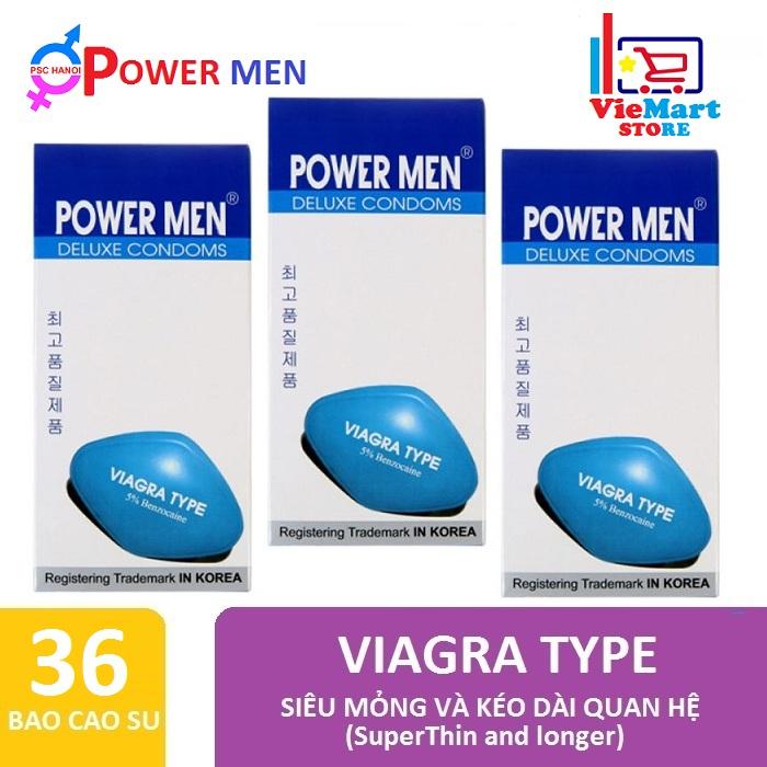 [HCM]Bộ 3 Hộp Bao cao su Powermen Viagra 12s - Hãng phân phối chính thức