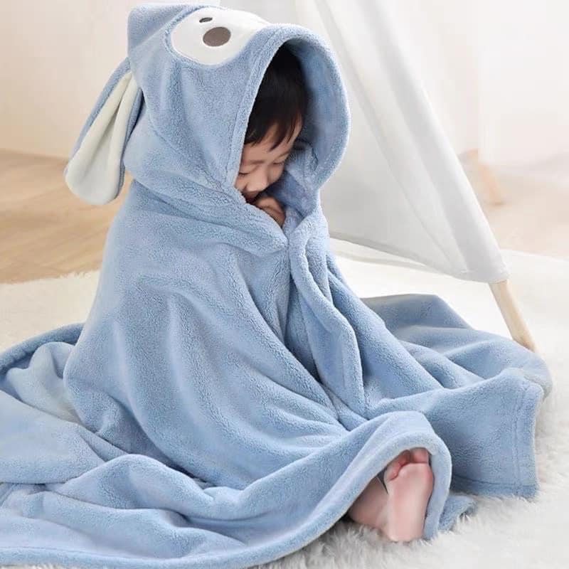 Khăn tắm cho bé, khăn choàng tắm có mũ, áo choàng tắm cho bé đi biển