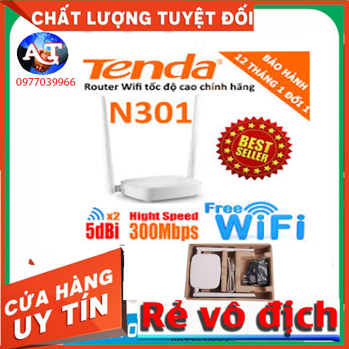 Bộ thu phát sóng wifi tenda 2 dâu N301