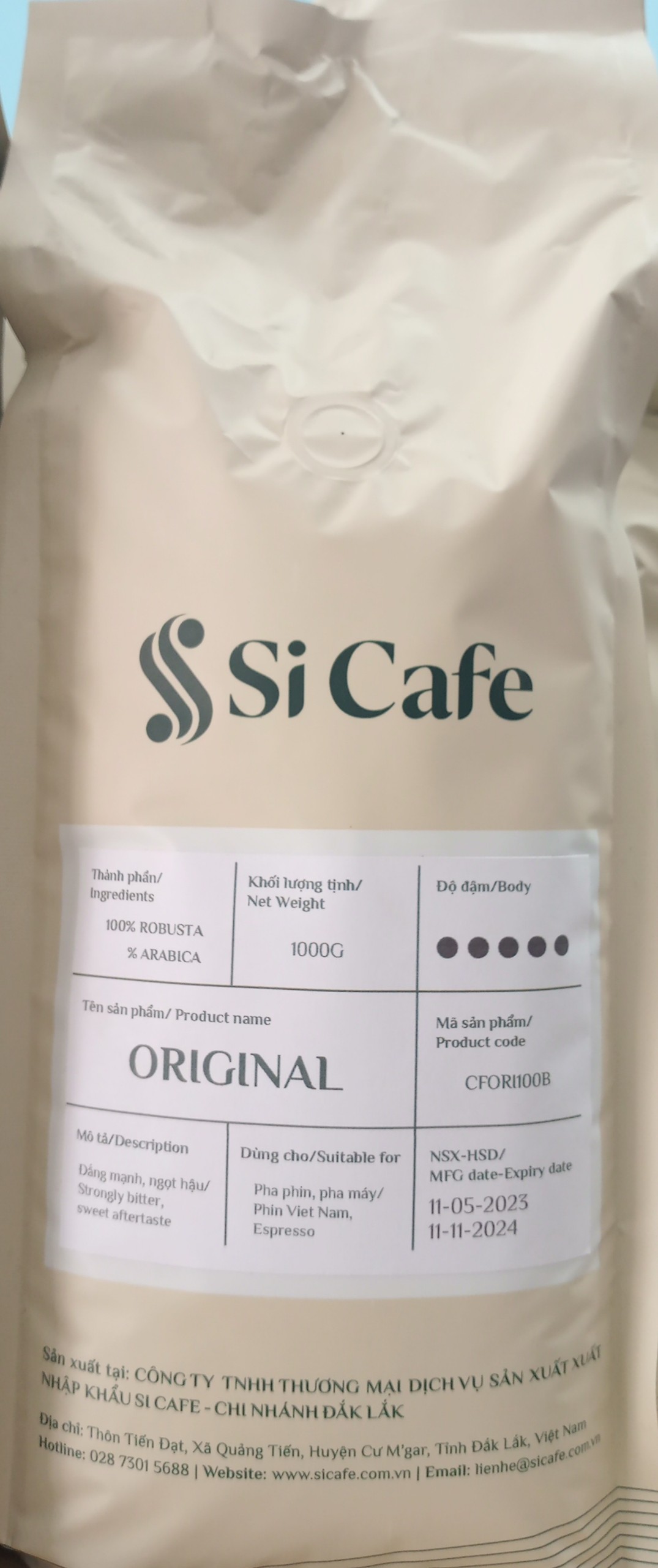 Cà phê rang xay Original Robusta Si Cafe 1kg