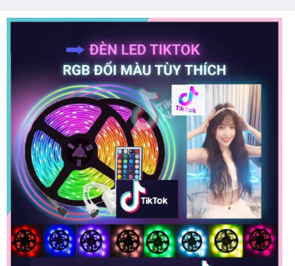 Đèn led dây đổi màu rgb, đèn led tiktok đèn led rgb dây 5m đổi màu,bộ đèn led dài 5m, đổi màu,đèn trang trí,led rgb 5050 chống nước