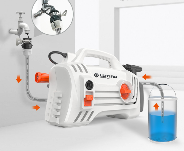 Máy Xịt Rửa Xe Áp Lực Cao, Máy Rửa Xe Gia Đình Loại Tốt [ BH 1 đổi 1] Máy Rửa Xe Ô Tô, Xe máy Lutian Smart S4
