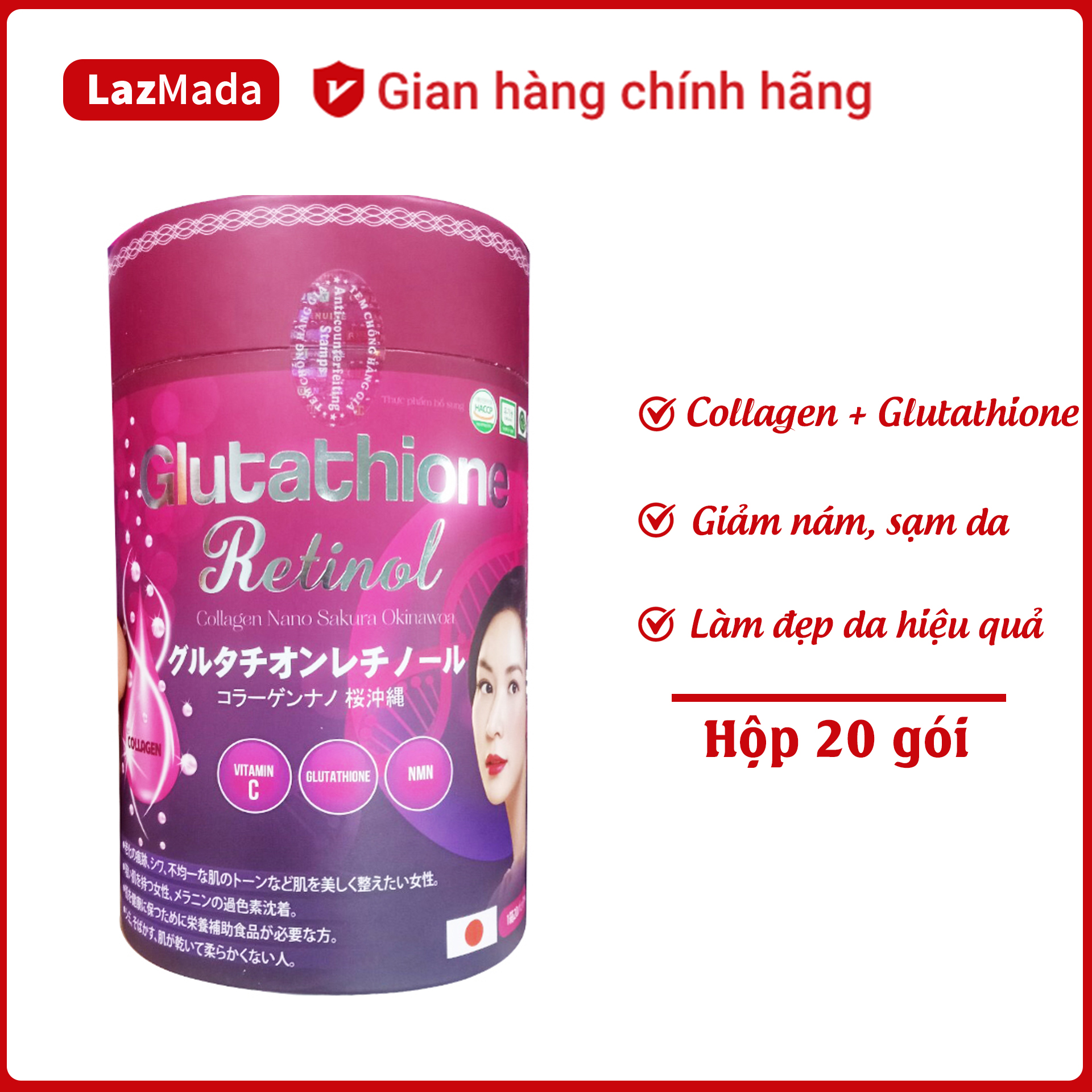 Siro Collagen Glutathione Ratinol - Giúp làm trắng da, giảm nám, sạm da
