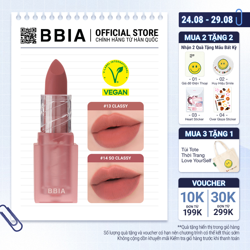 Son thỏi Bbia Last Powder Lipstick Classy Edition 3.5g