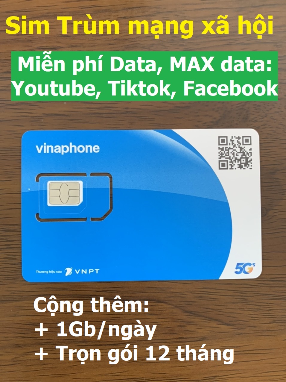 Sim 4G vinaphone THẢ GA mạng xã hội, sim trọn gói 1 năm - Sim chưa kích hoạt
