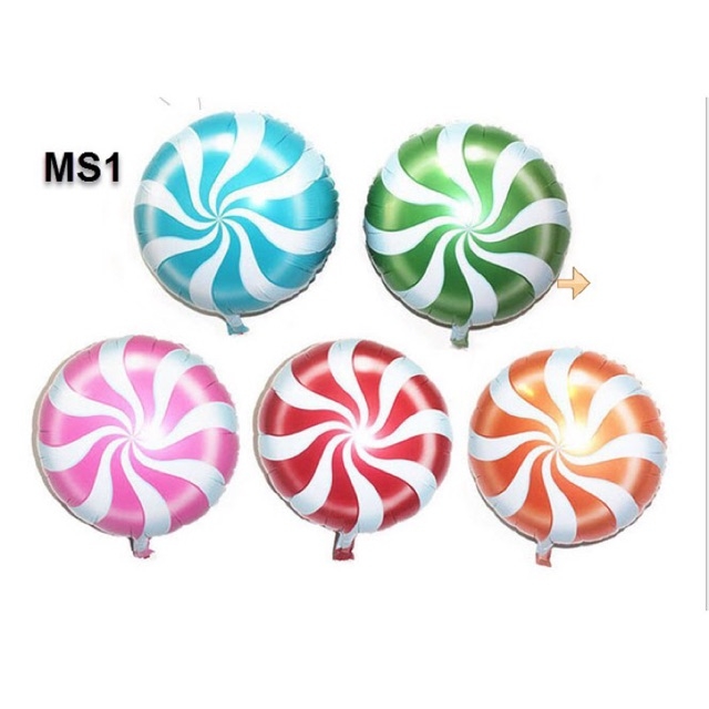 Bóng kiếng trang trí hình kẹo mút size TO 45cm trang trí sinh nhật, làm đồ chơi cho bé
