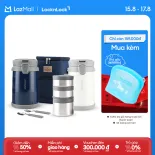Bộ hộp cơm giữ nhiệt LockvàLock Easy Carry - LHC8039 - kèm bộ muỗng nĩa và túi đựng. Gồm 1 hộp 720ml+ 2 hộp 420ml - Hàng chính hãng