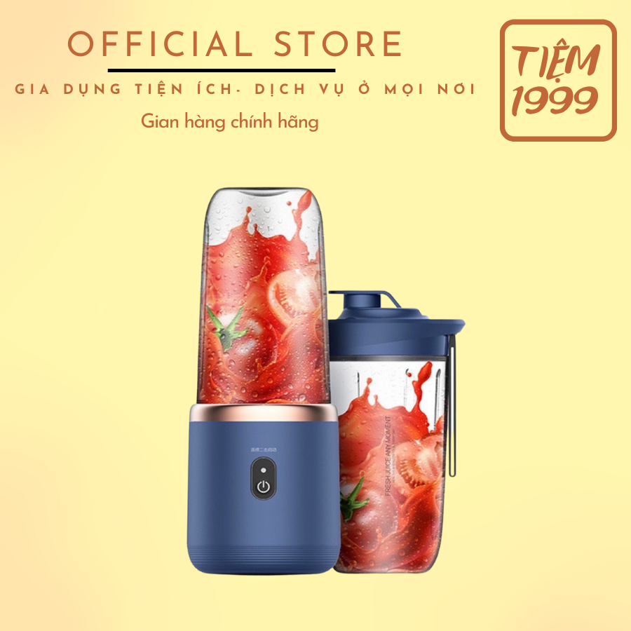 May xay sinh tố cầm tay mini Huogo, sạc tích điện mang theo tiện lợi, máy xay sinh tố nhỏ gọn 6 lưỡi Inox cao cấp, máy xay hoa quả, máy xay ăn dặm